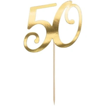 Kūkas rotājums „50” 20,5 cm Kūkas dekorēšana Cupca