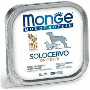 MONGE DOG MONOPROTEIN DEER suņu konservi pastēte B