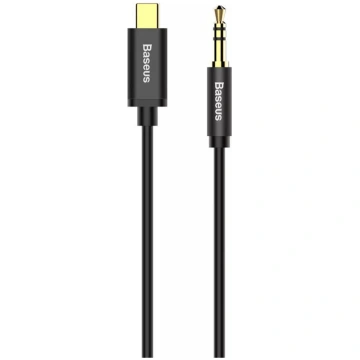USB kabelis Baseus CAM01-01 1.2m 3.5mm USB C melns