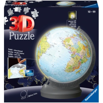 Ravensburger 3D mīklu lodīšu globuss ar apgaismoju
