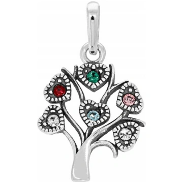 Sudraba kulons Amulets ar cirkonu "dzīvības koks",