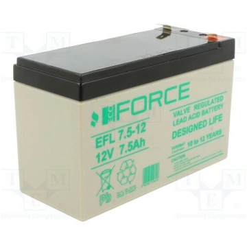 Re-battery: acid-lead; 12V; 7.5Ah; AGM; maintenanc