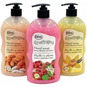 Šķidrās ziepes Naturaphy Almond 650 ml — roku un ķ