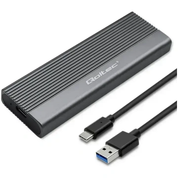 Qoltec alumīnija ietvars M.2 SATA SSD diskam – USB