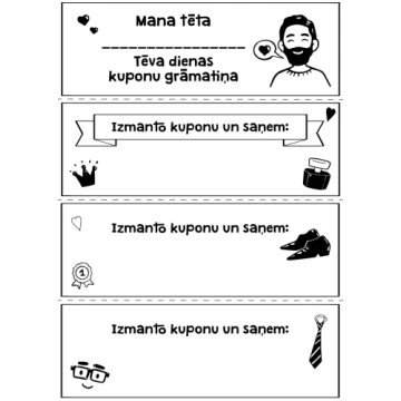 Tēva dienas kuponi un portrets 1.klase