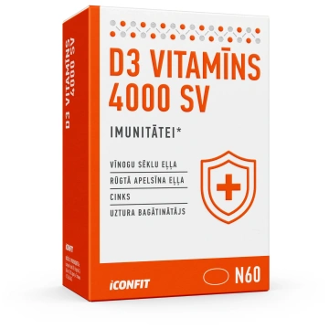ICONFIT D3 vitamīns imunitātei 4000 SV (60 kapsula
