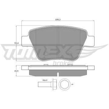 Bremžu uzliku kompl., Disku bremzes TOMEX Brakes T