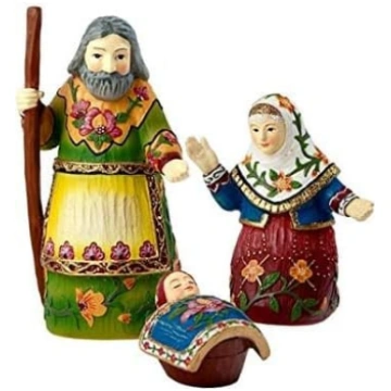 Krievu Kristus piedzimšanas ainas 3 gabali no sveķ