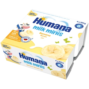Humana Milk Minis Jogurta deserts ar banāniem 400g