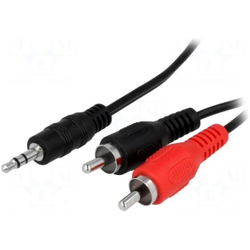 Cable | Jack 3.5mm plug,RCA plug x2 | 3m | black B