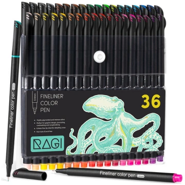 Krāsaino pildspalvu komplekts Ragi Fineliner, 36 g