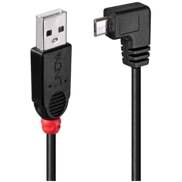 Lindy USB 2.0 Type A/Micro-B 90° bent Male/Male 1m