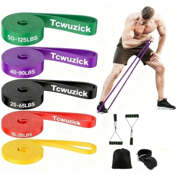 Pretspēka lentes Pull Up lentes komplekts, 5 līmeņ