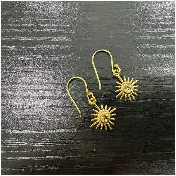 Starlight Drop Earrings - Citrine Gemstone Gold Ho