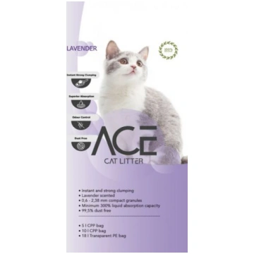 Ace Lavender - Cementējošās smiltis kaķu tualetei 