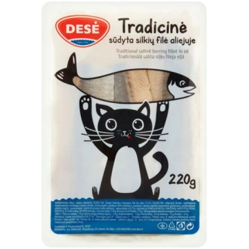 Dese siļķu fileja eļļā tradicionālā 220g