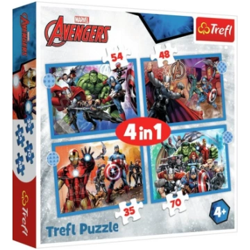 TREFL AVENGERS 4 puzles komplekts „Atriebēji“