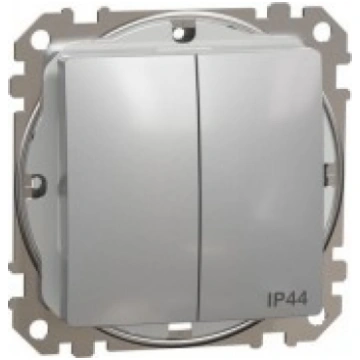 Slēdzis 1+1 IP44 10AX, alumīnijs Sedna Design Schn