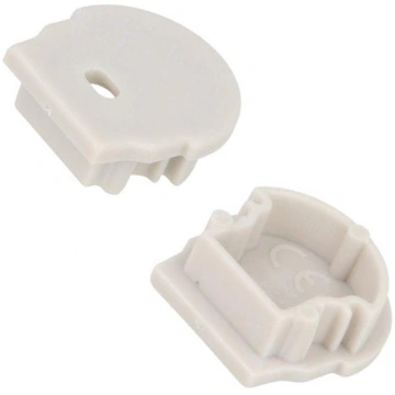 Cap for LED profiles; grey; 2pcs; ABS; with hole,r