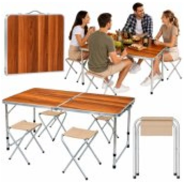 LEAN Set of camping furniture, folding table, 4 st