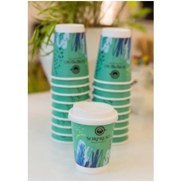 12oz SORPRESO Latte divsienu vienreizējās lietošan