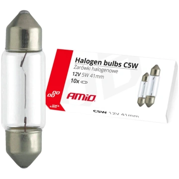 Halogen spuldze C5W Festoon 41mm 12V 10pcs AMiO