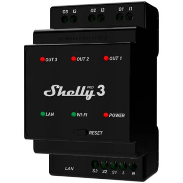 DIN Rail Smart Switch Shelly Pro 3 with dry contac