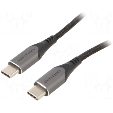 Cable | USB 2.0 | USB C plug,both sides | 1m | bla
