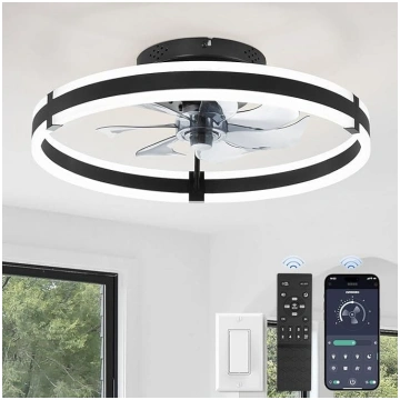 ZMISHIBO Griestu ventilators ar apgaismojumu un tā