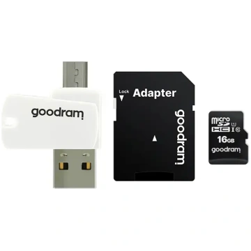GOODRAM Memory MicroSD Card All-in-One - 16GB with