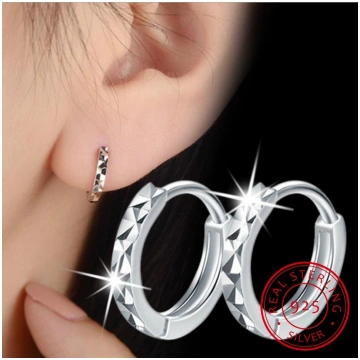925 Sterling Silver Cut Arrow Mini Loop Huggies Ap