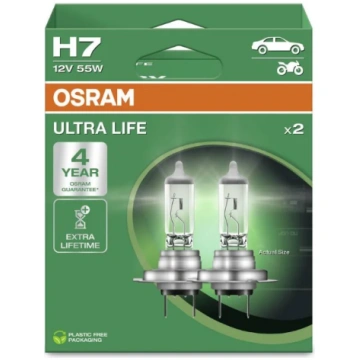 OSRAM LEMPUTĖS H7 55W 12V PX26D ULTRA LIFE Tiešsai