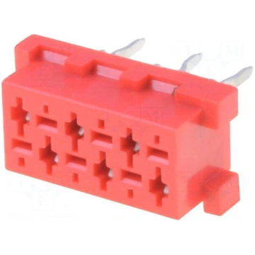 Wire-board | socket | female | PIN: 6 | THT | on P