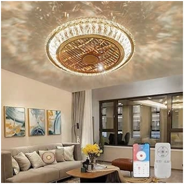 LED griestu ventilators ar apgaismojumu, klusa kri