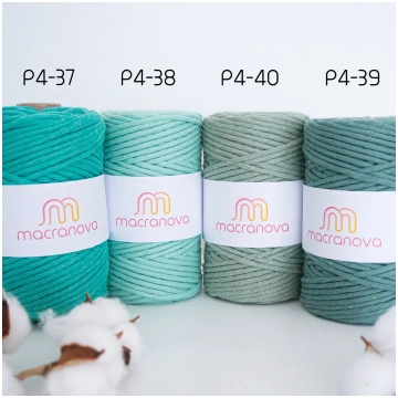 Combed cord (warp) / 4mm / Zero Waste Cotton - 50m