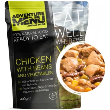 MRE pārtika Adventure Menu vista ar pupiņām un dār