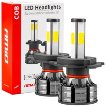 LED spuldzes H4, 38W, 6500K, COB sērija AMIO