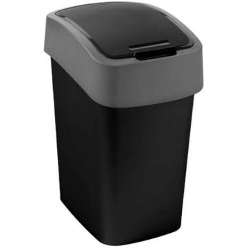 Atkritumu spainis Flip Bin 9L, melns/sudraba Curve