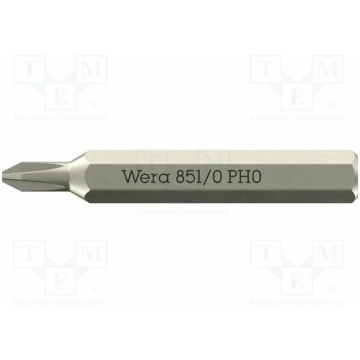 Screwdriver bit; Phillips Recess®; PH0; 851/0 Micr