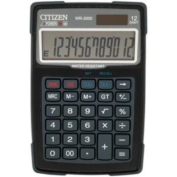 Ūdensdrošs kalkulators WR-3000, Citizen