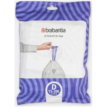 Atkritumu maisi BRABANTIA 138164, 20 L, balti, pla