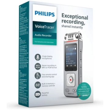 Philips DVT 4115 Diktofons, 8GB atmiņa + microSD a