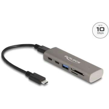 Delock 3 Port USB 10 Gbps Hub including SD and Mic