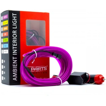 Auto salona apgaismojuma LED lente, 5m, lilā, 12V,