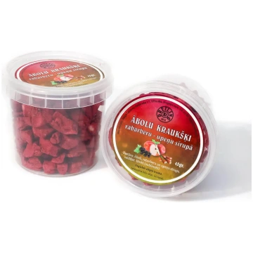Ābolu kraukšķi (rabarberu & upeņu sīrupā) Liofiliz