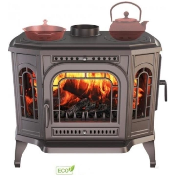 Kamīna krāsns P7 10,5 kW eko/ ar plīti/ labā/ čugu