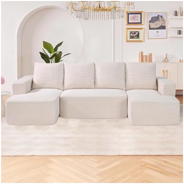 VEVOR Modular Sofa U-Shaped Corner Sofa Bed with H