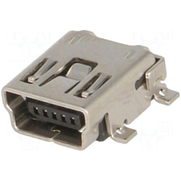 Socket | USB B mini | on PCBs | SMT | PIN: 5 | hor