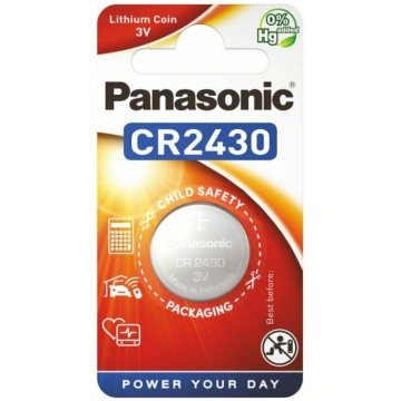CR2430 baterijas 3V Panasonic litija iepakojumā 1 
