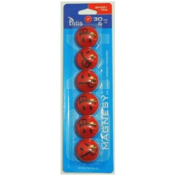 Tetis Magnesy do tablic 30mm/6 czerwony (GM301-TC6